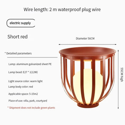 Solar-Powered Outdoor Lantern Planter