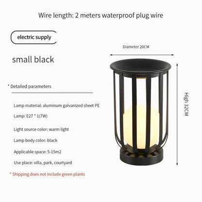 Solar-Powered Outdoor Lantern Planter