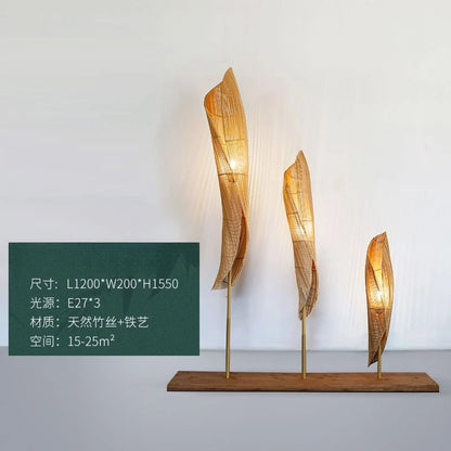 Trumpet Bamboo Handwoven Japandi Floor Lamp