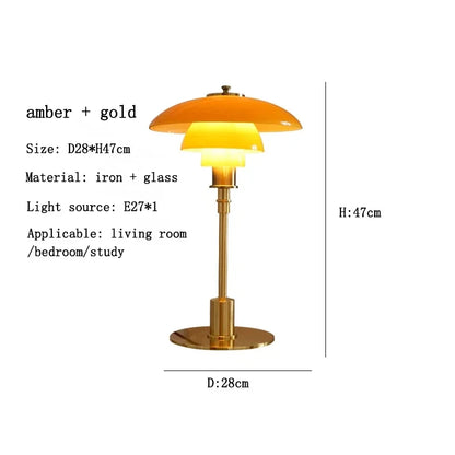 Glass Ring Mid-Century Table Lamp