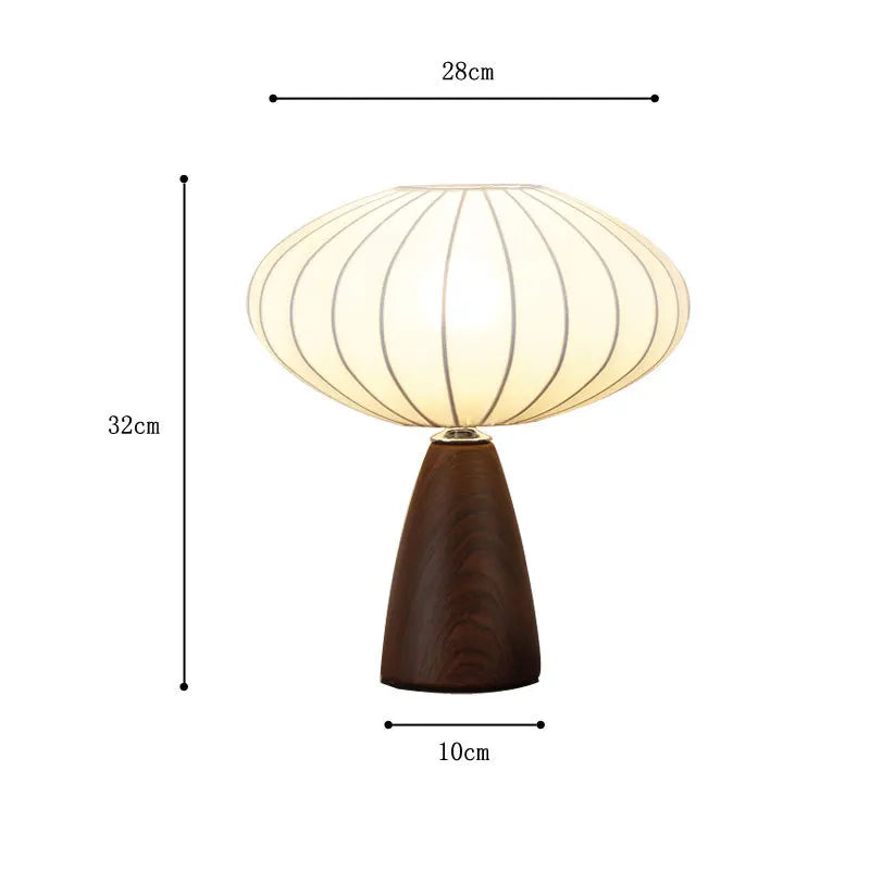 Meilin Walnut Mushroom Table Lamp