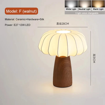 Retro Pink Ceramic Table Lamp with Fabric Shade