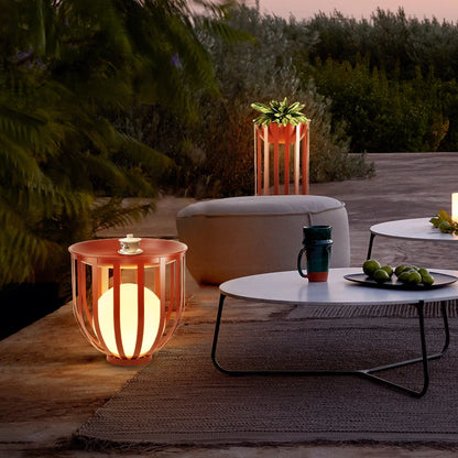 Solar-Powered Outdoor Lantern Planter