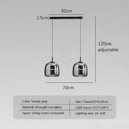 Luxe Double Glass Pendant Light