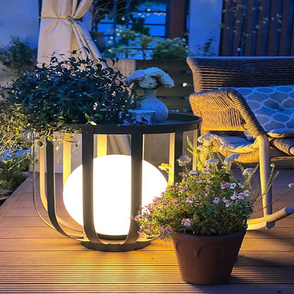 Solar-Powered Outdoor Lantern Planter
