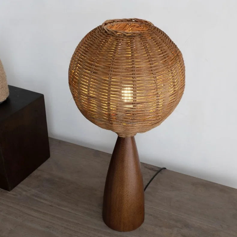 Aria Rattan Boho Table Lamp