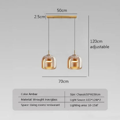 Luxe Double Glass Pendant Light