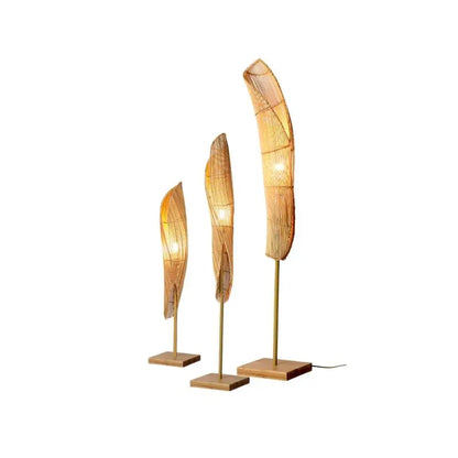 Trumpet Bamboo Handwoven Japandi Floor Lamp