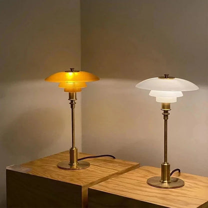 Glass Ring Mid-Century Table Lamp