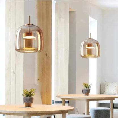 Luxe Double Glass Pendant Light