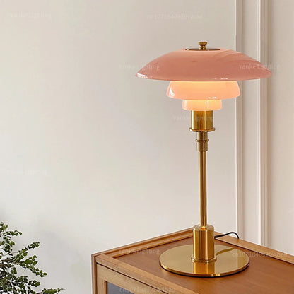Glass Ring Mid-Century Table Lamp