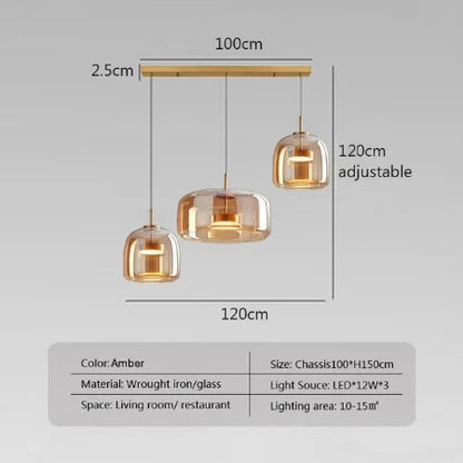 Luxe Double Glass Pendant Light