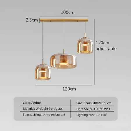 Luxe Double Glass Pendant Light