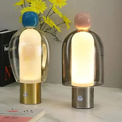 Sculptural Glass Dome USB Table Lamp