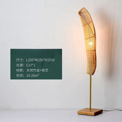 Trumpet Bamboo Handwoven Japandi Floor Lamp