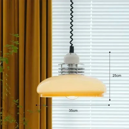 Bauhaus Retractable Glass Pendant Light