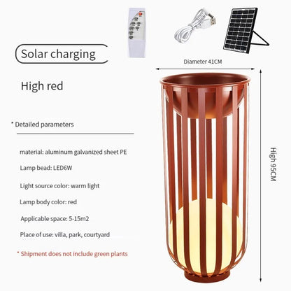 Solar-Powered Outdoor Lantern Planter