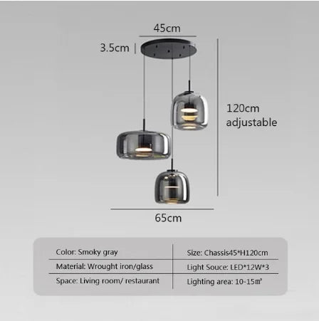 Luxe Double Glass Pendant Light