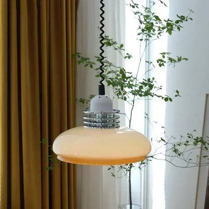 Bauhaus Retractable Glass Pendant Light