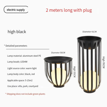 Solar-Powered Outdoor Lantern Planter