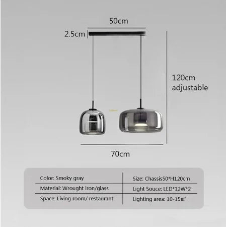 Luxe Double Glass Pendant Light