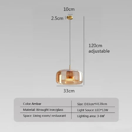 Luxe Double Glass Pendant Light