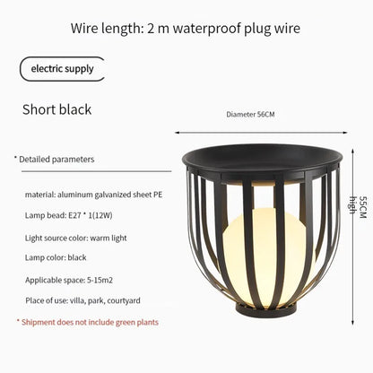 Solar-Powered Outdoor Lantern Planter