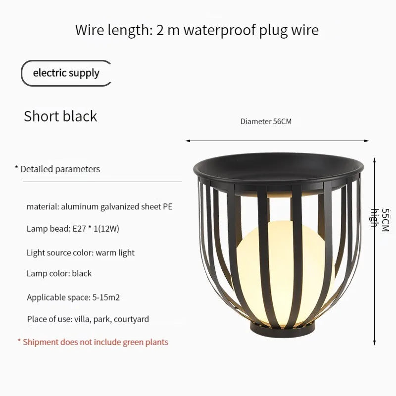 Solar-Powered Outdoor Lantern Planter