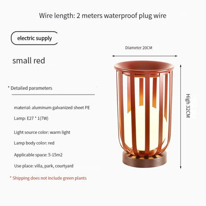 Solar-Powered Outdoor Lantern Planter