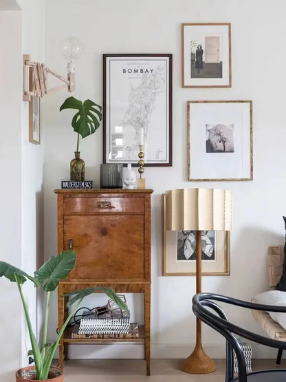 Sora Pleated Wood Table & Floor Lamp – Japandi-Inspired Elegance