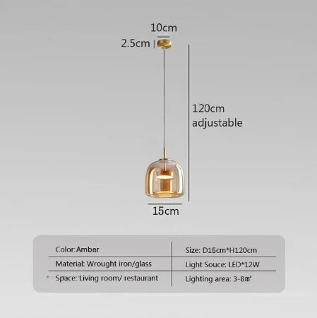 Luxe Double Glass Pendant Light