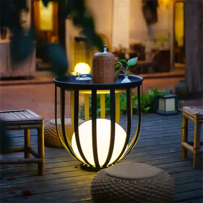 Solar-Powered Outdoor Lantern Planter