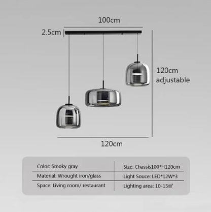 Luxe Double Glass Pendant Light