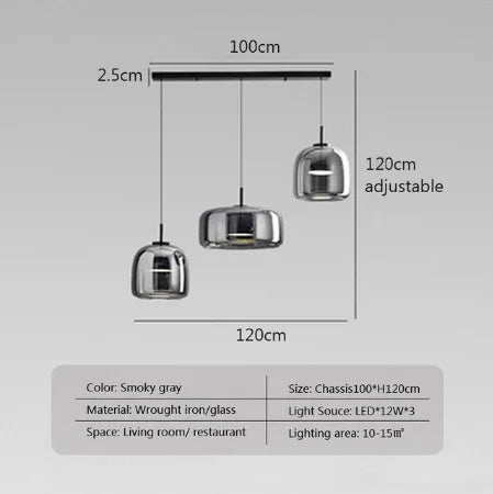 Luxe Double Glass Pendant Light