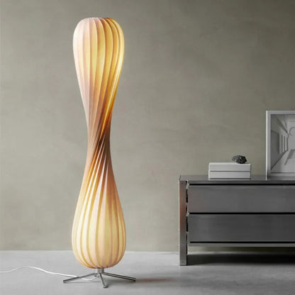 Solara Birch Wood Floor Lamp