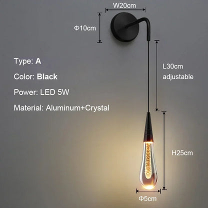 Raindrop Crystal Wall Sconce