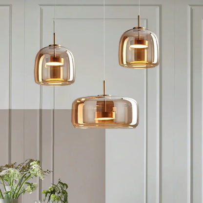 Luxe Double Glass Pendant Light