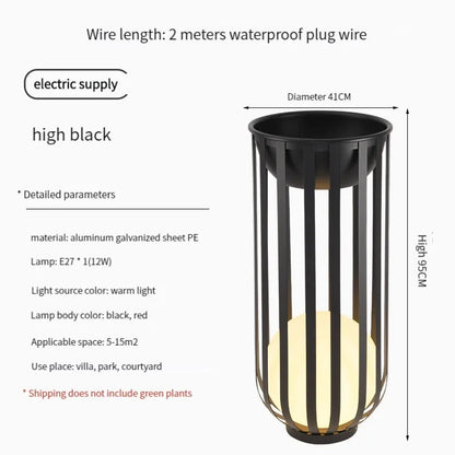 Solar-Powered Outdoor Lantern Planter