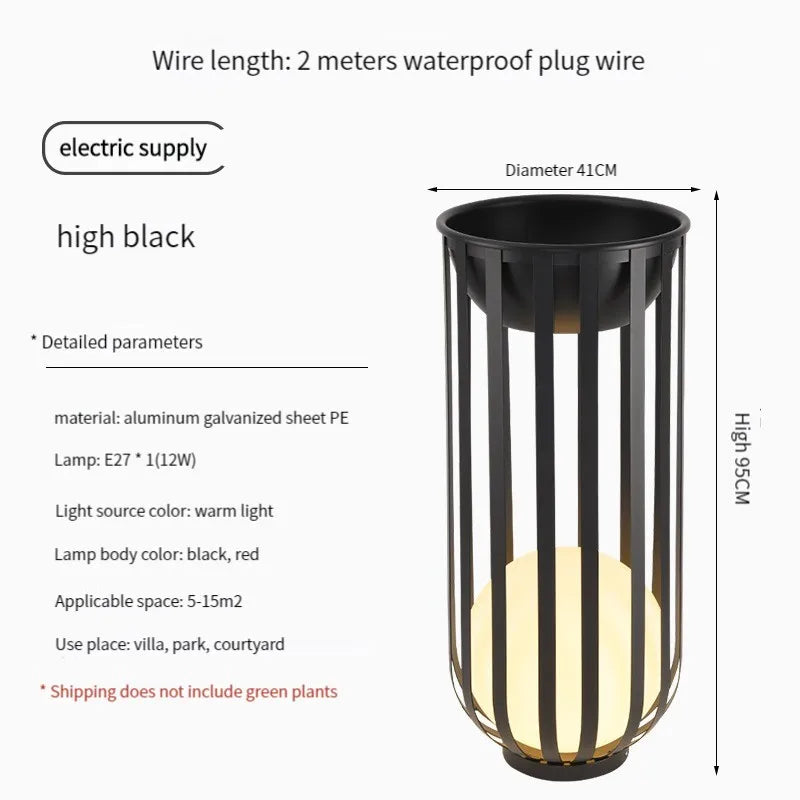 Solar-Powered Outdoor Lantern Planter