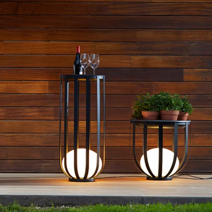 Solar-Powered Outdoor Lantern Planter