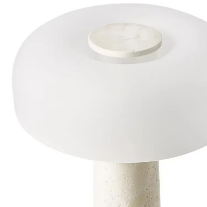 Travertine Elegance Mushroom Lamp